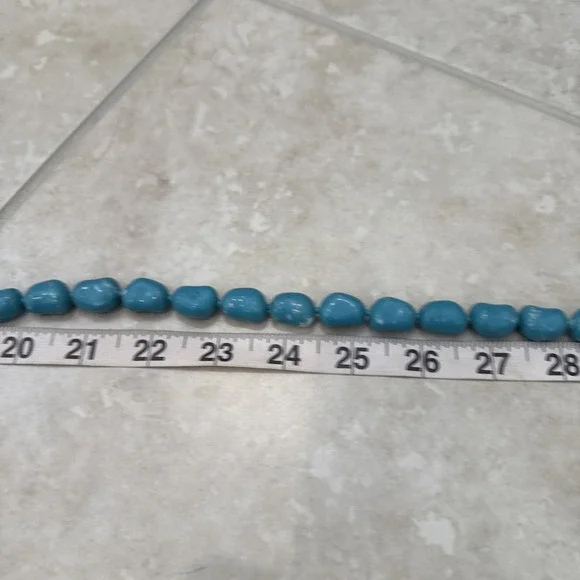 KJL Kenneth Jay Lane Aqua Blue Green Color Necklace Jewelry Signed 35" Czech - Picture 7 of 9